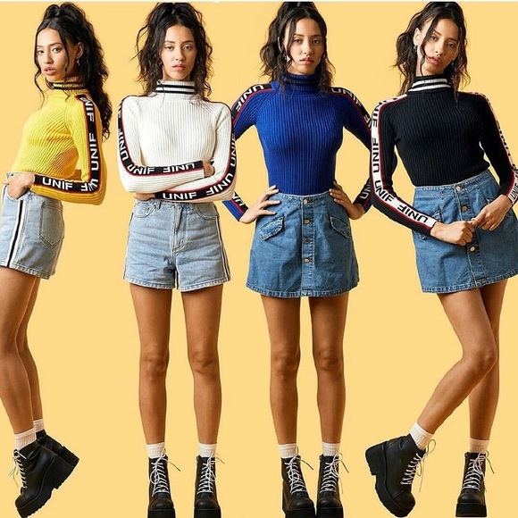 UNIF Mockneck Sweater in Black - Picture 2 of 2